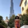 Rosy Hand-Painted Silk Dress - Image 5
