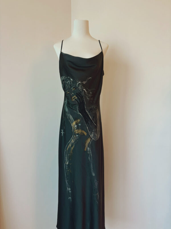 Hand-Painted Daydreamer Silk Dress - Image 4