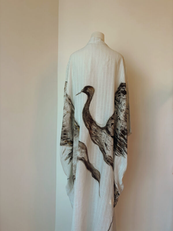 Hand-Painted Flamingo Whisper Kimono - Image 10