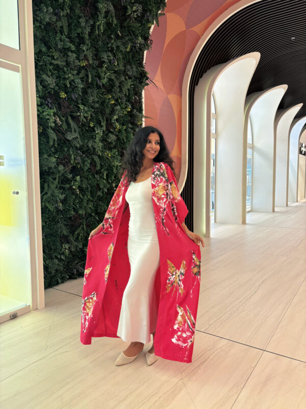 Hand-Painted Butterfly Garden Kimono - Image 6