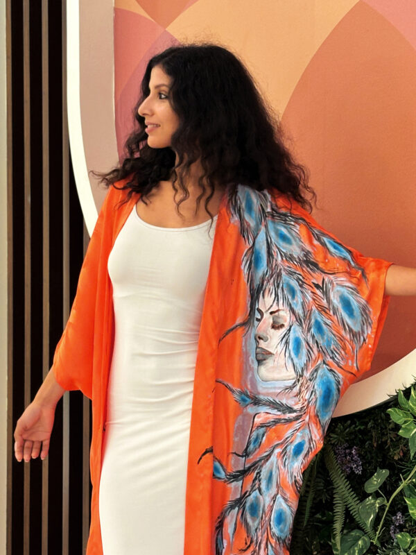 Hand-Painted Queen of the Sky Kimono