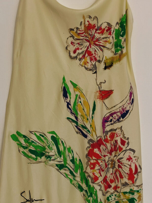 Hand-Paited Tropic Soul Silk Dress - Image 3