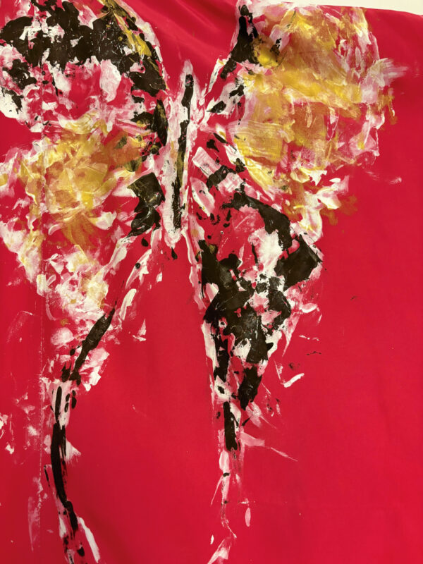 Hand-Painted Butterfly Garden Kimono - Image 3