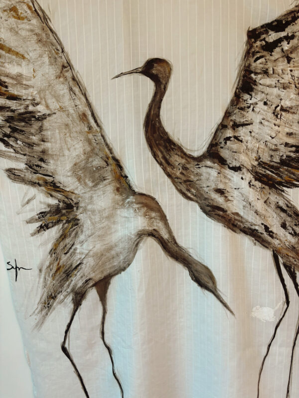 Hand-Painted Flamingo Whisper Kimono - Image 2