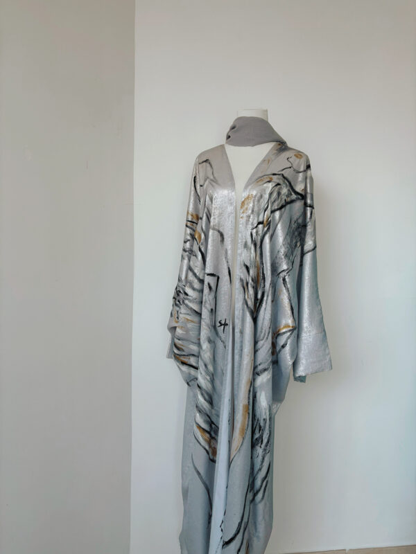 Hand-Painted Golden Muse Abaya