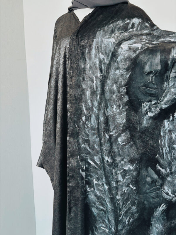 Hand-Painted Ethereal Plume Abaya - Image 2