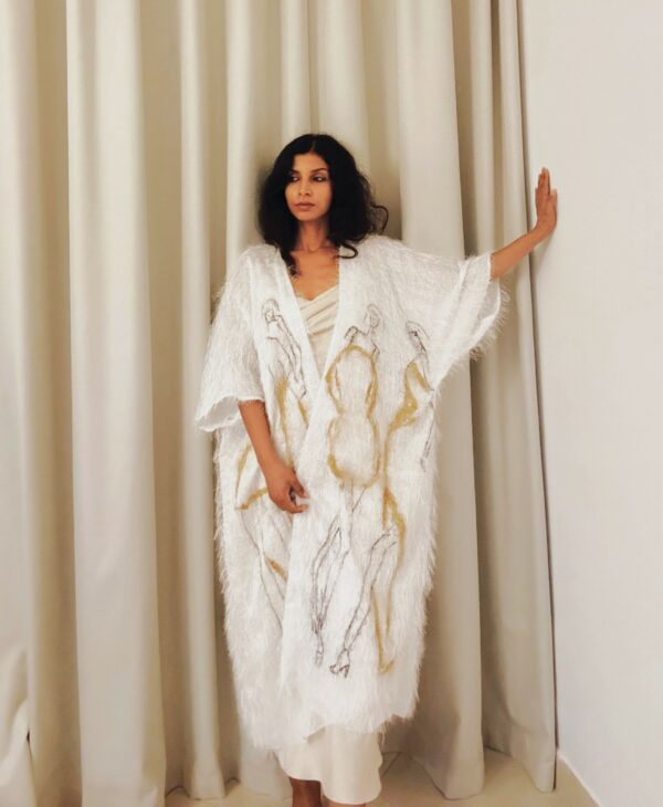 Hand-Painted Jour et Nuit Kimono