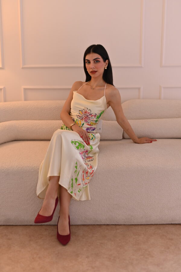 Hand-Paited Tropic Soul Silk Dress - Image 10