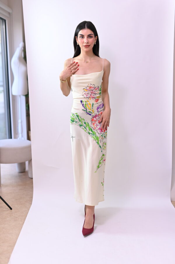 Hand-Paited Tropic Soul Silk Dress - Image 7