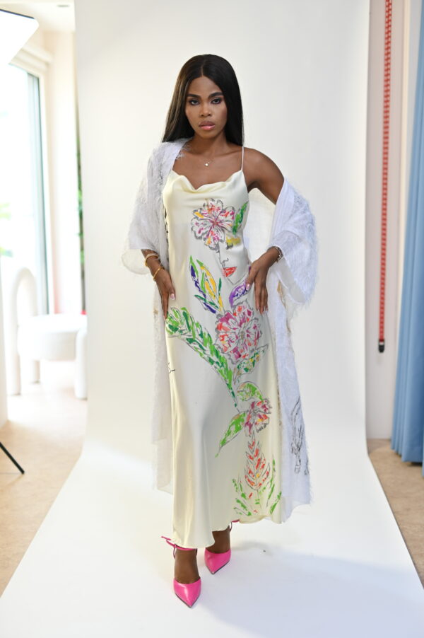 Hand-Paited Tropic Soul Silk Dress - Image 4