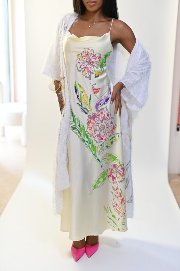 Hand-Paited Tropic Soul Silk Dress - Image 6