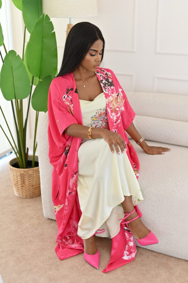 Hand-Painted Butterfly Garden Kimono - Image 16