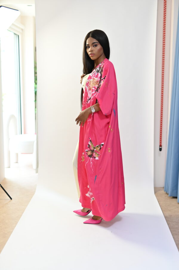 Hand-Painted Butterfly Garden Kimono - Image 17