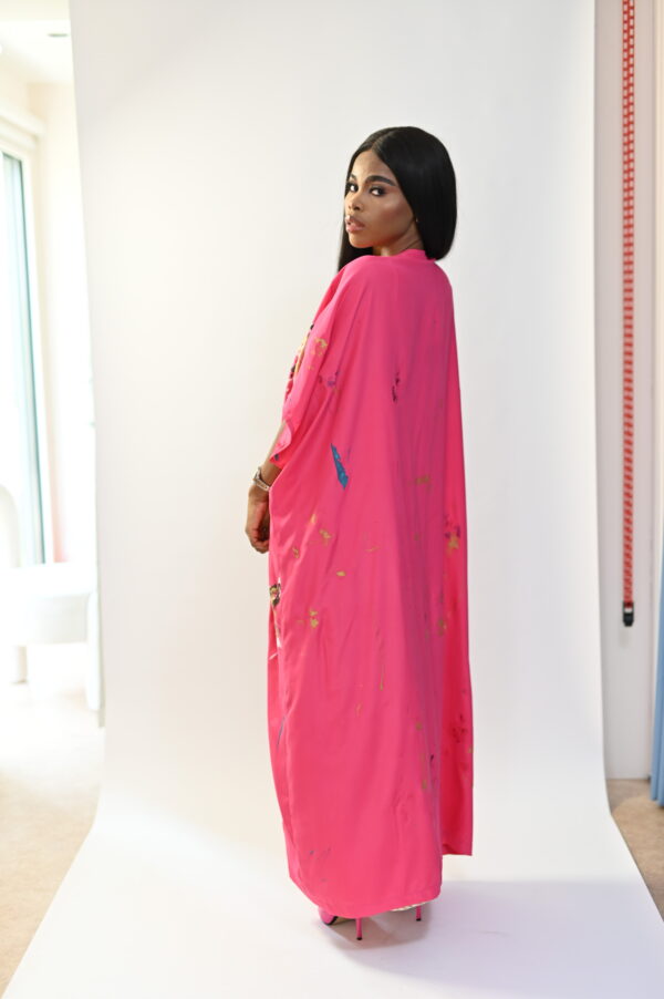 Hand-Painted Butterfly Garden Kimono - Image 14