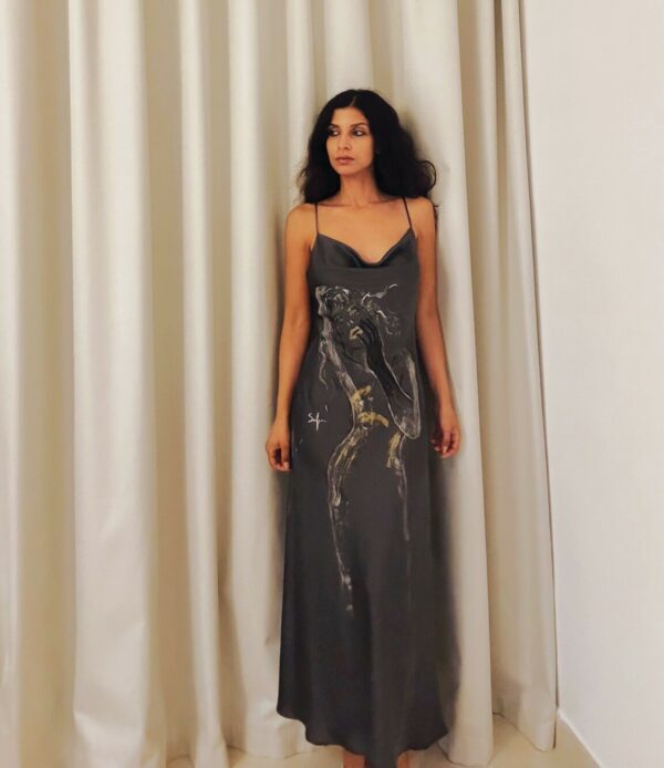 Hand-Painted Daydreamer Silk Dress
